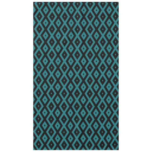 Nappe motif de diamants turquoise et noir (Devant)