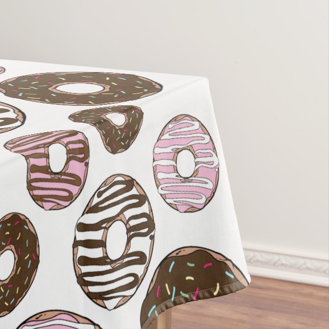 Nappe Motif De Donuts, Donuts Roses, Donuts Brown (In Situ)