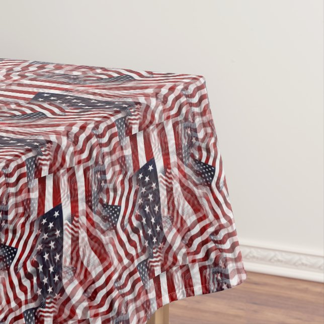 Nappe Motif de drapeau américain abstrait rouge blanc bl (In Situ)