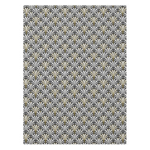 Nappe Motif de fan d'art déco - blanc et noir