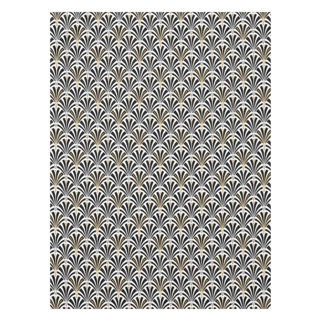 Nappe Motif de fan d'art déco - noir et blanc (Devant)