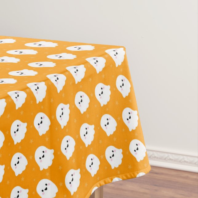 Nappe Motif de fantôme orange mignon – Création Hallowee (In Situ)