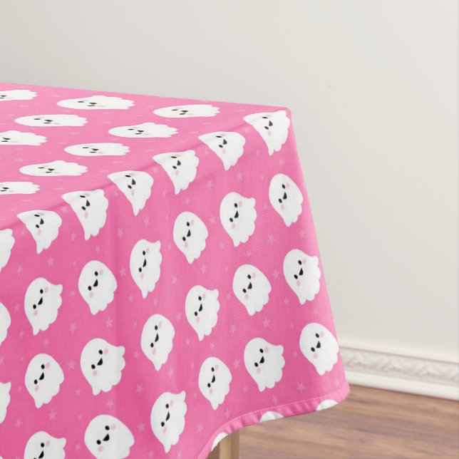 Nappe Motif de fantôme rose mignon – Création Halloween (In Situ)