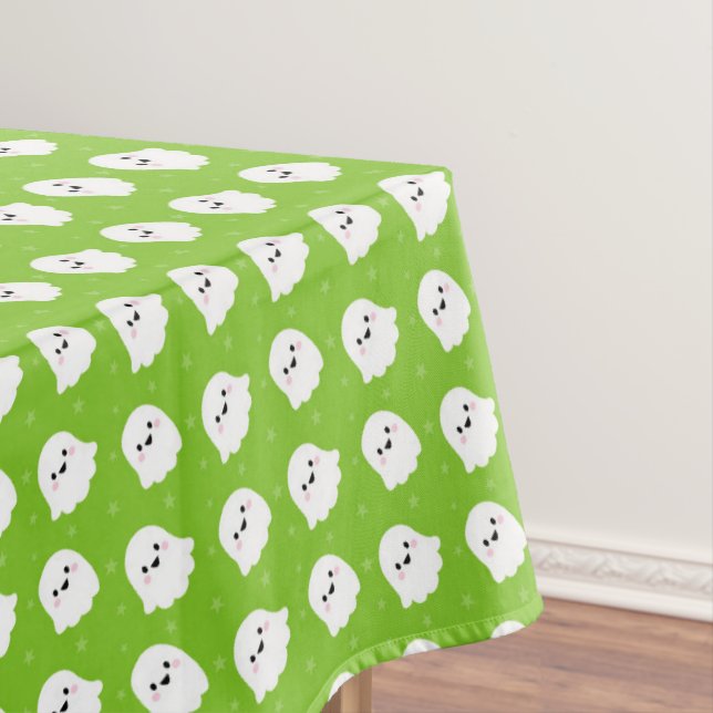 Nappe Motif de fantôme vert mignon - Création Halloween (In Situ)