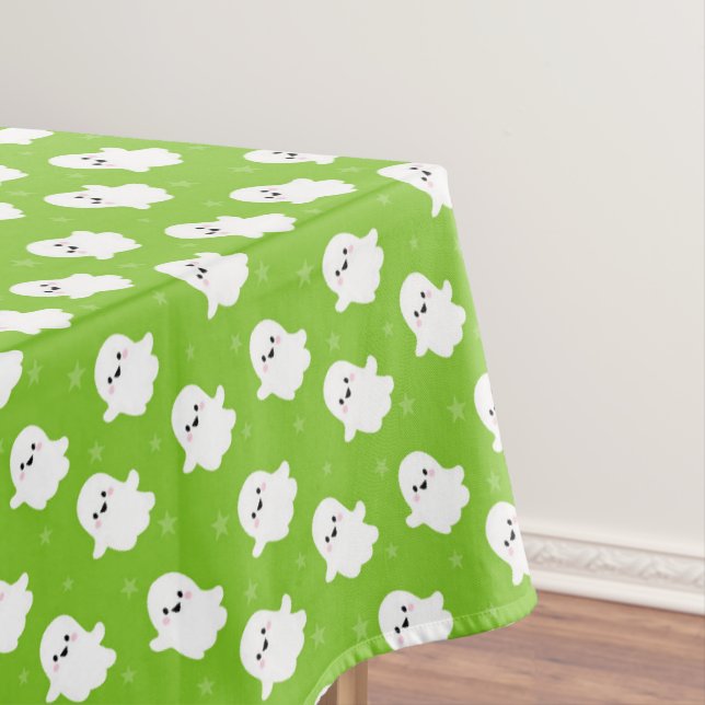Nappe Motif de fantôme vert mignon – Création Halloween (In Situ)