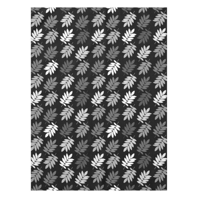 Nappe Motif de feuille aînée noir blanc gris (Devant)