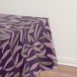 Nappe Motif de feuille rose et verte sur fond violet fon