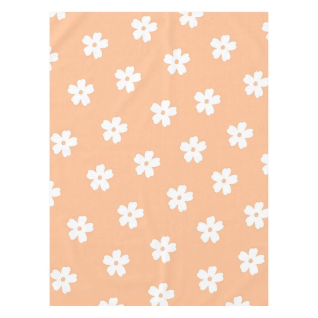 Nappe Motif de fleur hippie blanche de la Pêche à la Pre (Devant)