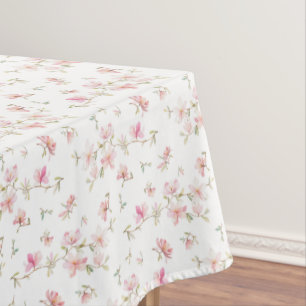 Nappe Motif de fleur rose mou d'aquarelle