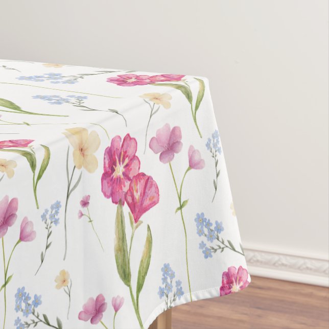 Nappe Motif de fleur sauvage rose (In Situ)