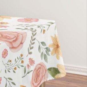 Nappe Motif de Fleur sauvage Vintage rose élégant