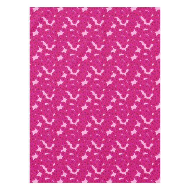 Nappe Motif de fleurs Art Déco - magenta sur rose (Devant)