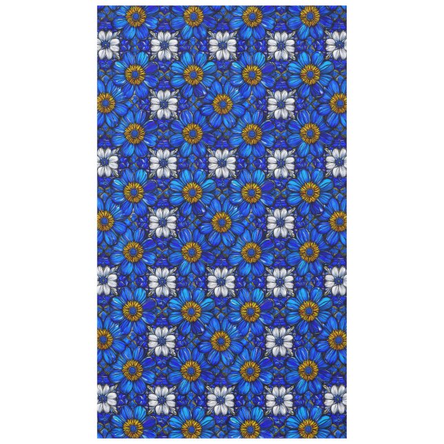 Nappe Motif de fleurs bleues (Devant)