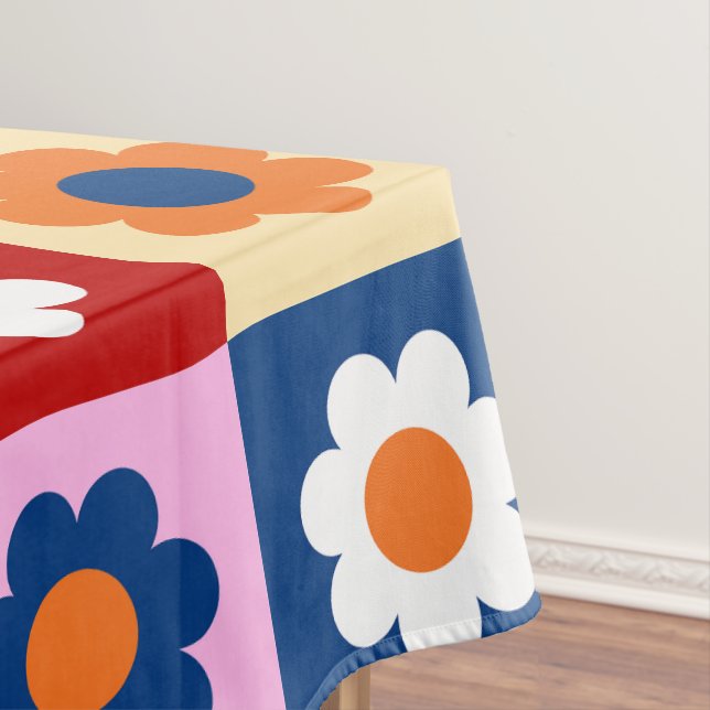 Nappe Motif de fleurs colorées rétro mignon  (In Situ)