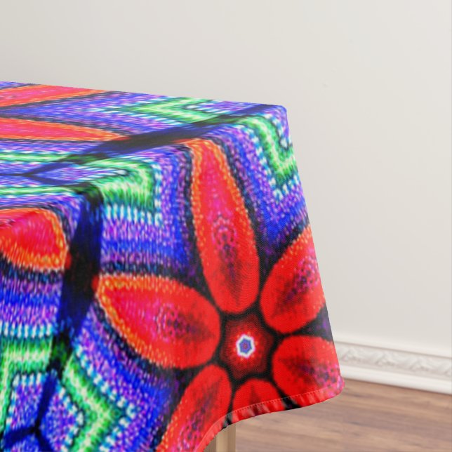 Nappe Motif de Fleurs de tissus rouges (In Situ)