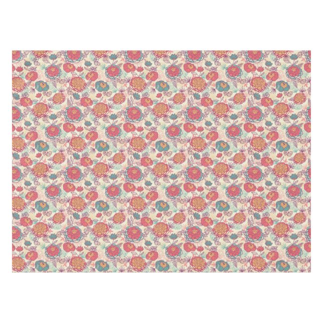 Nappe Motif de fleurs et de feuille de pivoine (Devant (Horizontal))
