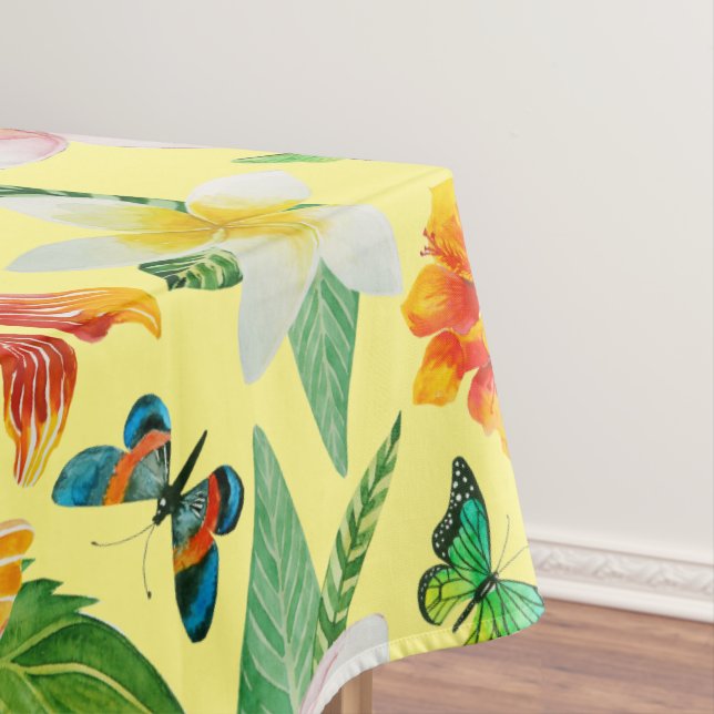 Nappe Motif de fleurs et papillons tropicaux (In Situ)