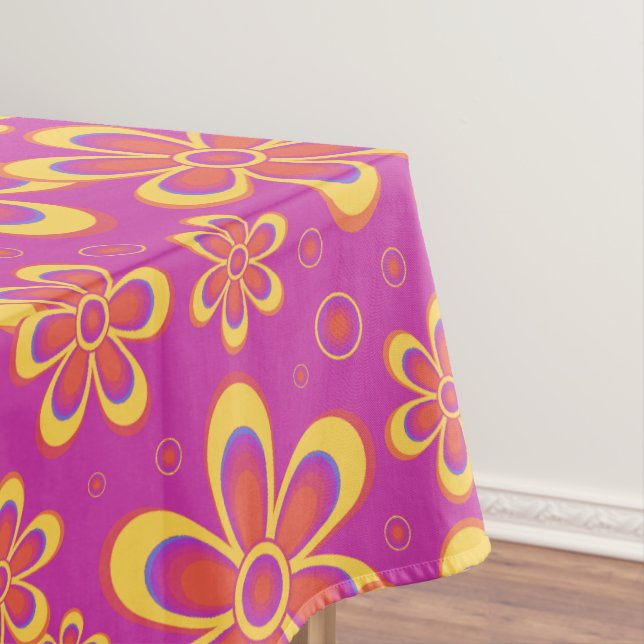 Nappe Motif de fleurs Super magenta violet (In Situ)