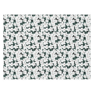 Nappe Motif de fleurs tropical blanc