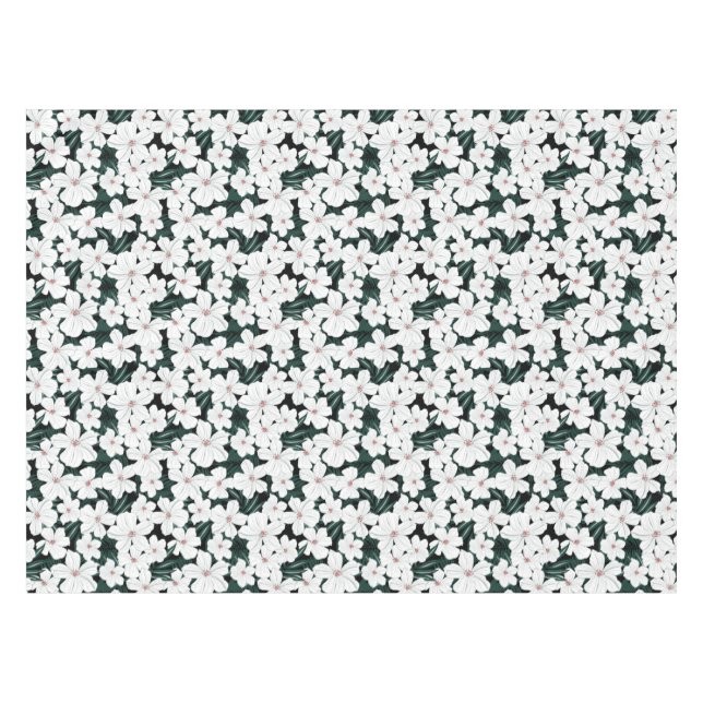 Nappe Motif de fleurs tropical blanc (Devant (Horizontal))