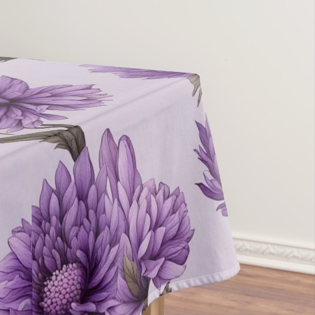 Nappe Motif de fleurs violettes botaniques (In Situ)