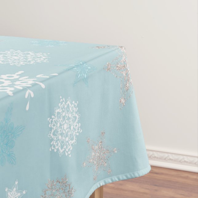 Nappe Motif de flocon de neige bleu hiver (In Situ)