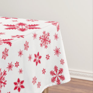Nappe Motif de flocon de neige, Flammes de neige rouges,