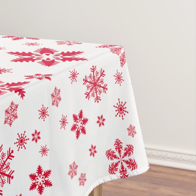 Nappe Motif de flocon de neige, Flammes de neige rouges, (In Situ)