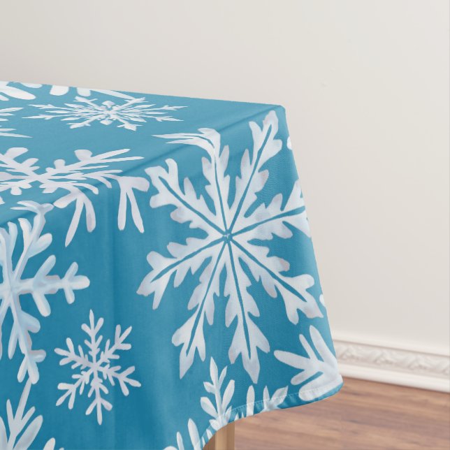 Nappe Motif de flocons de neige à l'aquarelle (In Situ)
