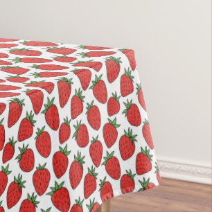 Nappe Motif de fraises rouges à main