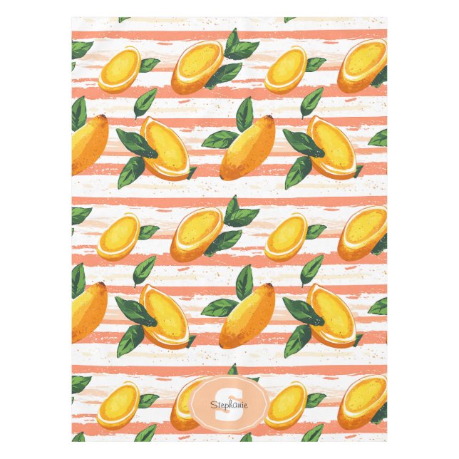 Nappe Motif de fruits Mango avec Feuilles verts (Devant)