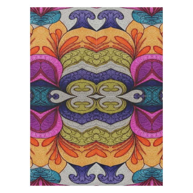Nappe Motif de fusion florale abstraite vibrant (Devant)