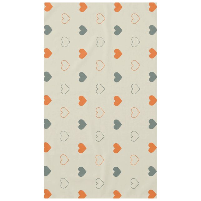 Nappe Motif de grille de cœurs orange et vert (Devant)
