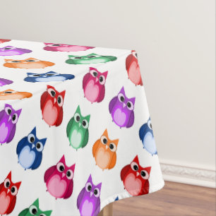 Nappe Motif de hibou coloré mignon personnalisable