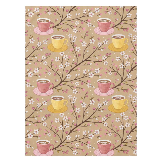 Nappe Motif de housse de café Fleur de Cerisier (4) (Devant)