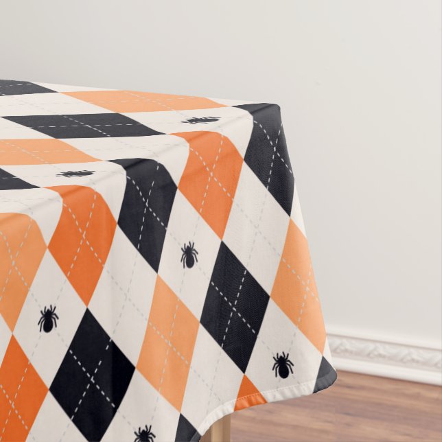 Nappe Motif de Jacquard d'Halloween Orange et Black Spid (In Situ)