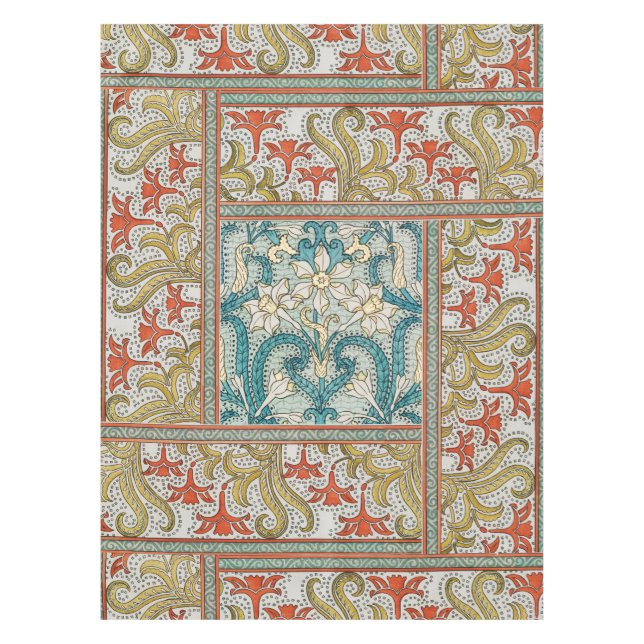 Nappe Motif de jonquille Art nouveau vintage Verneuil (Devant)