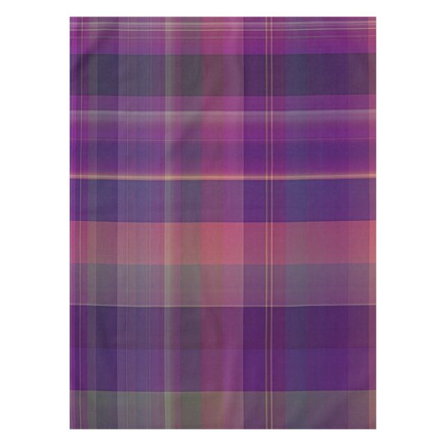 Nappe Motif de la bande de plaid de Madras pourpre foncé (Devant)