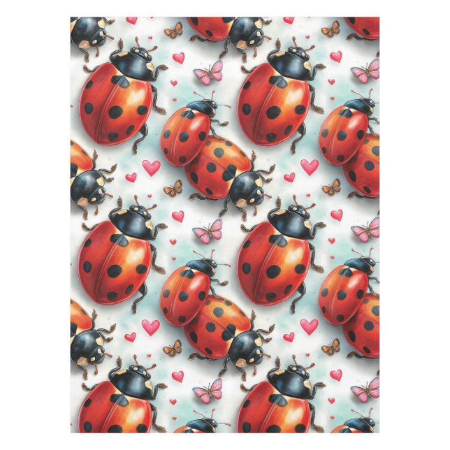 Nappe Motif de la Saint-Valentin avec coccinelles et amo (Devant)