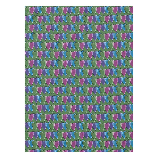 Nappe Motif de la Saint-Valentin Rétro Cœurs             (Devant)