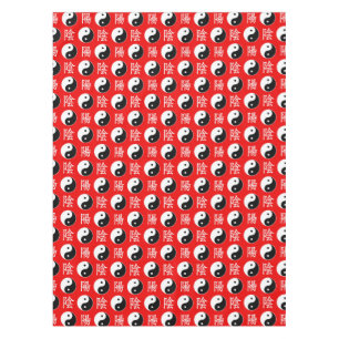 Nappe Motif de l'Arrière - plan rouge chinois Yinyang