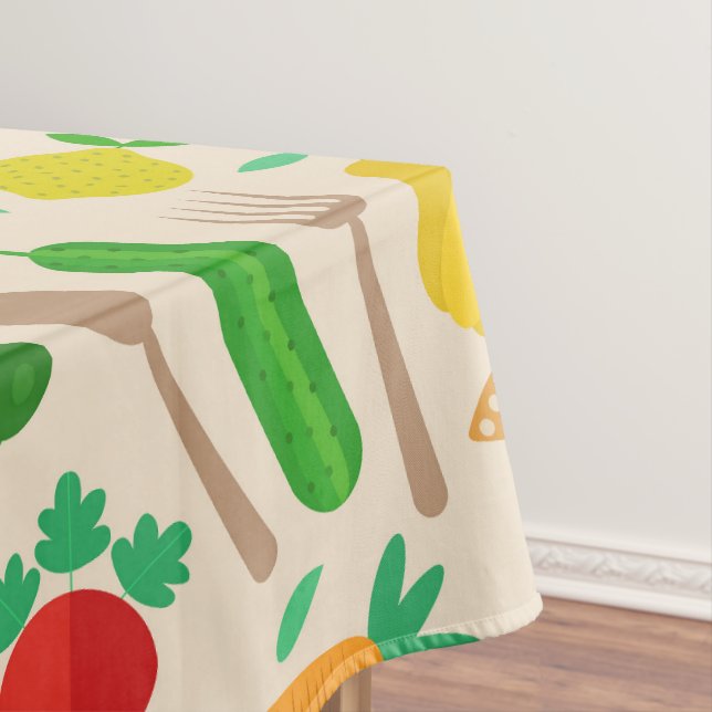 Nappe Motif de légumes mignons colorés  (In Situ)
