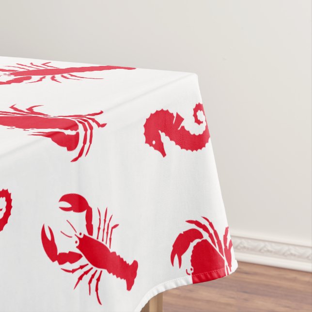 Nappe Motif de l'hippocampe de crabe rouge côtier (In Situ)