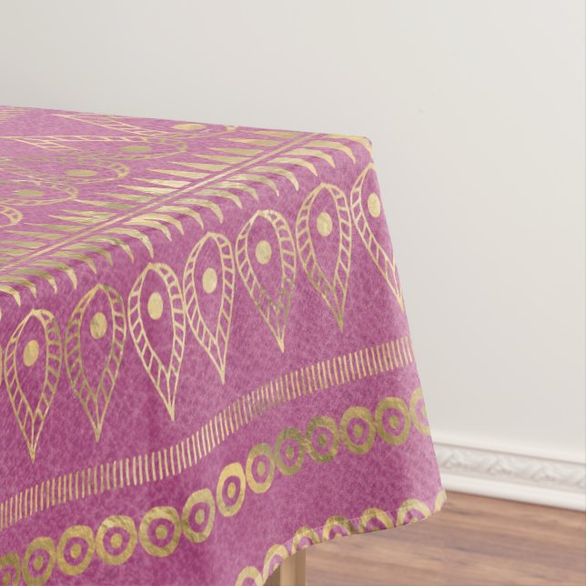 Nappe Motif de licorne bohème or et rose (In Situ)