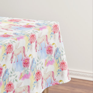 Nappe Motif de licorne et de Pegasus d'aquarelle
