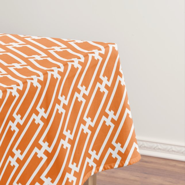 Nappe Motif de liens de chaîne géométrique orange (In Situ)