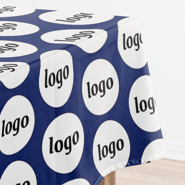 Nappe Motif de logo Marque commerciale Bleu marine (Simple logo pattern business promotional navy blue tablecloth for trade shows, catering and events)
