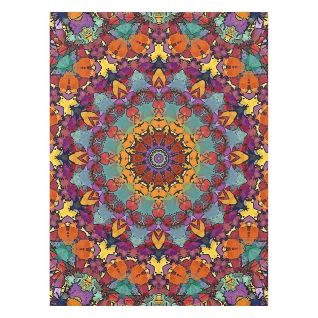 Nappe Motif de mandala de kaléidoscope fractal-64351 (Devant)