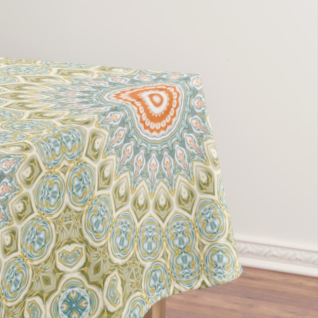 Nappe Motif de mandala orange et sarcelle avec accents d (In Situ)