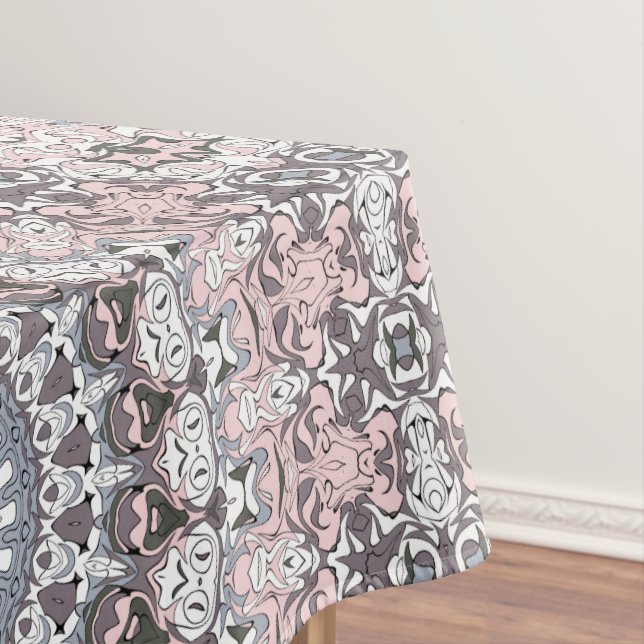 Nappe Motif de mandala rose gris et blanc (In Situ)